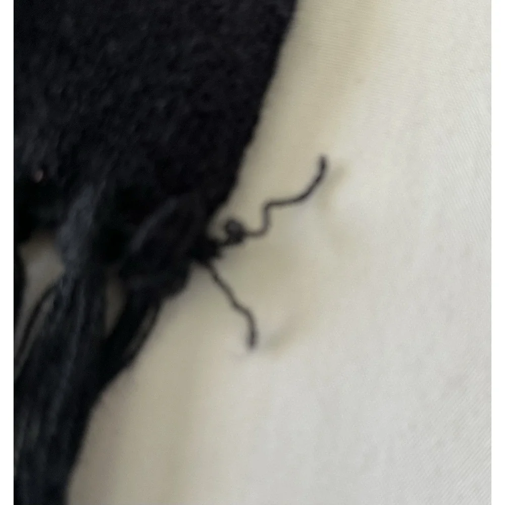 Vtg Frigid Five Winter Scarf‎ Two-ply Black And White 66